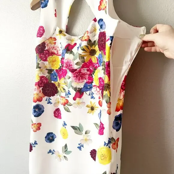 Boston Proper Garden Of Eve Print Square-Neck Scuba Sheath Dress Women’s Size 14 - Picture 7 of 16